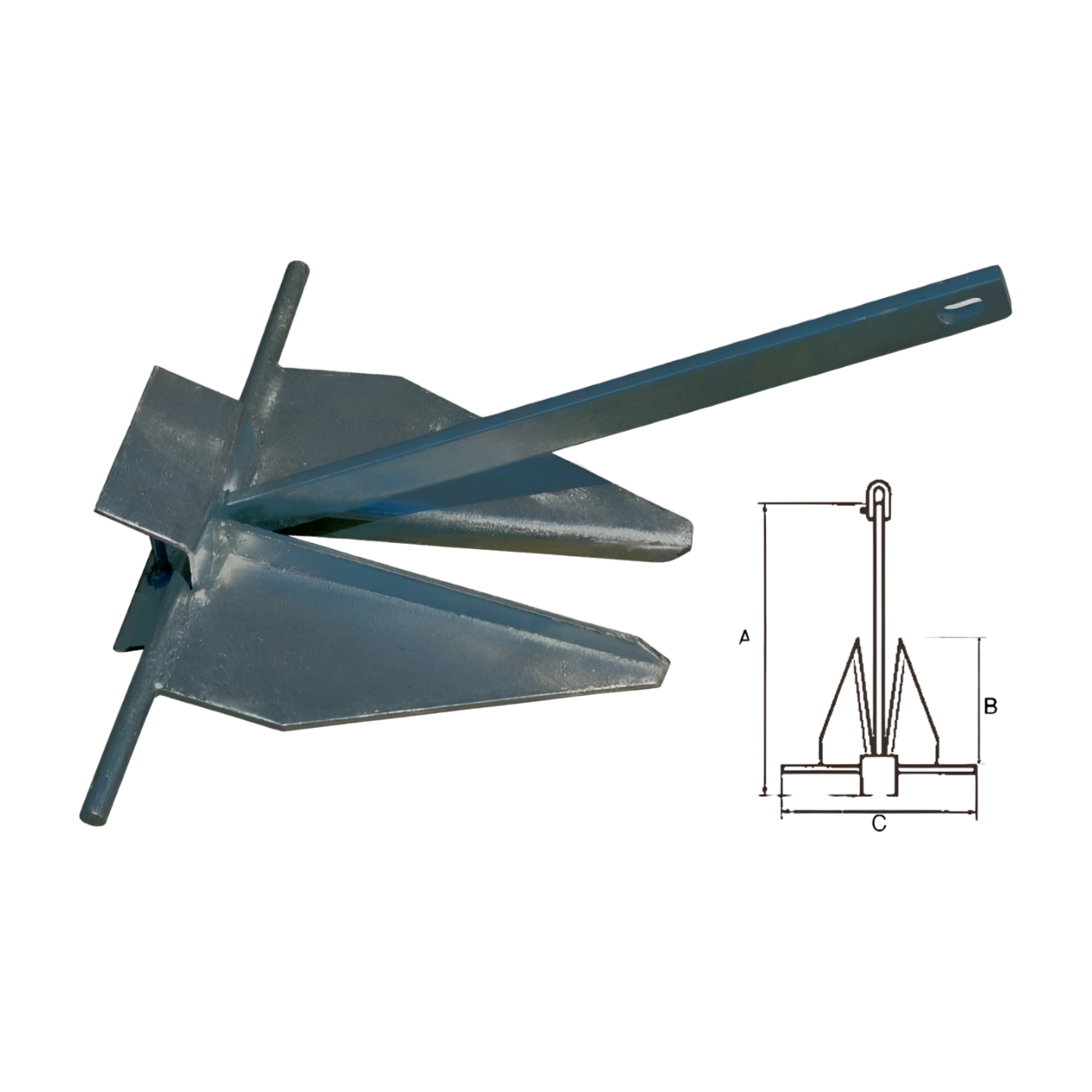 Ancora tipo Danforth in acciaio zincato - immagine 3